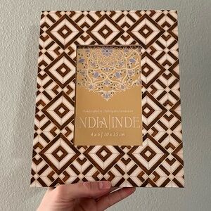 Brown & White Wooden Geometric Picture Frame